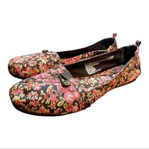 Women Mad Love Floral Brown Flat Shoes size 8